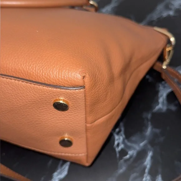 MICHAEL Michael Kors Elson Large Convertible Satchel in Brown Luggage AUTHENTIC - Picture 10 of 16